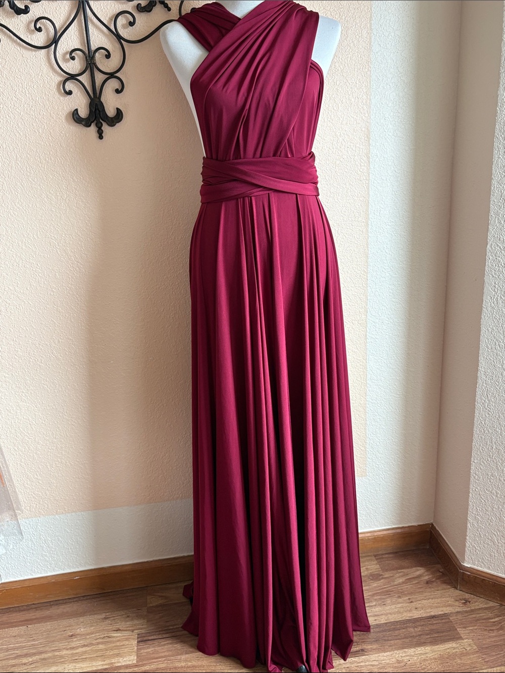 Twobirds Convertible Maxi Dress in Deep Burgundy